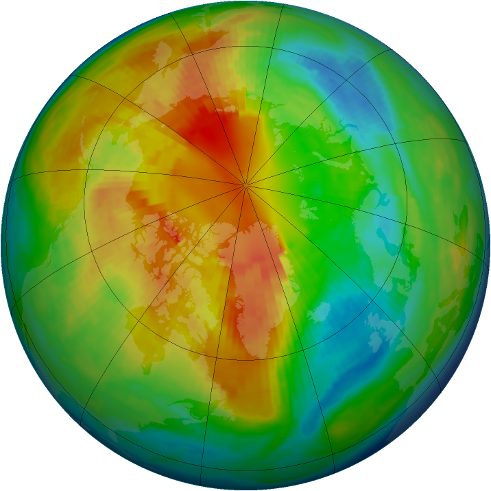 Arctic ozone map for 05 March 1993